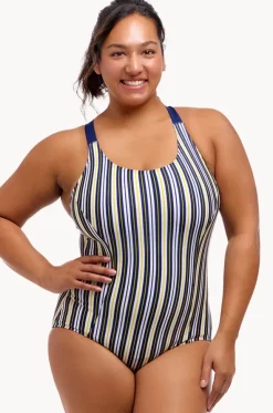 Admiralty Stripe Brace Me Back One Piece