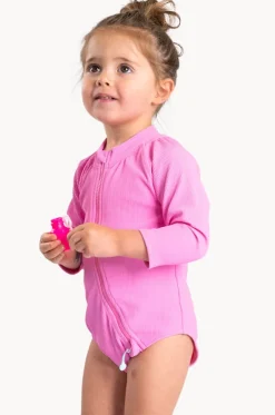 Baby Girls Long Sleeve Zip Sunsuit