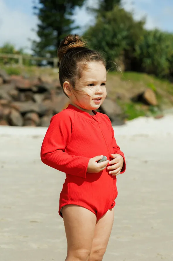 Baby Girls Long Sleeve Zip Sunsuit