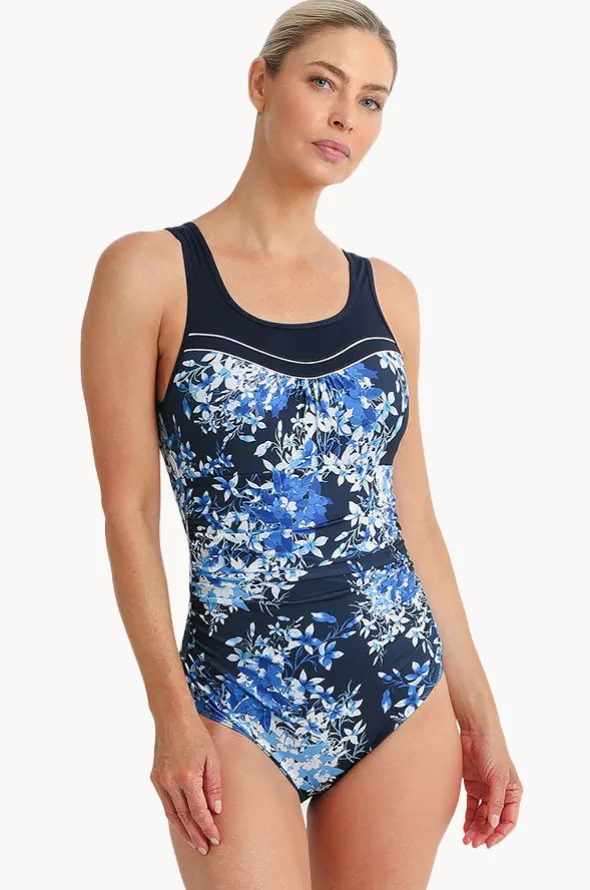 Blissful Ruched Scoop Neck One Piece