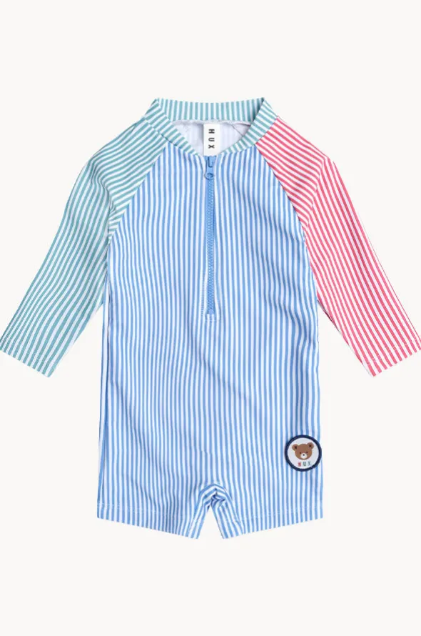 Boys Spliced Stripe Sunsuit