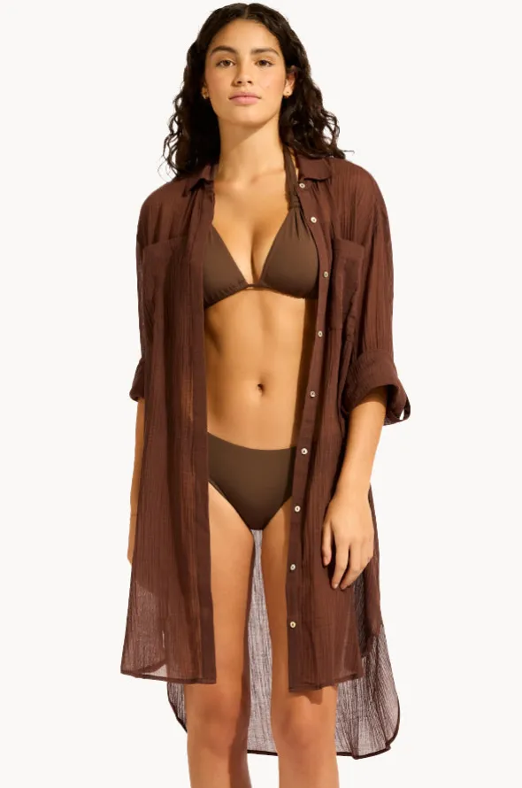 Crinkle Twill Beach Shirt