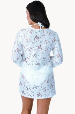 Floral Crochet Bell Sleeve Tunic