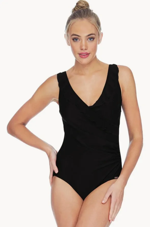 Frill Cross Over One Piece