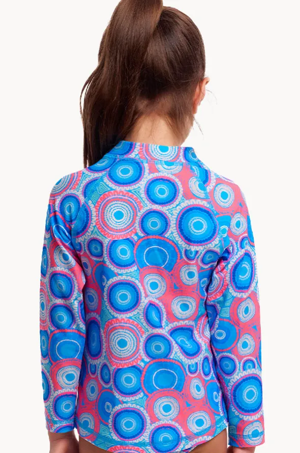Girls Bundjalung Blue Suntop