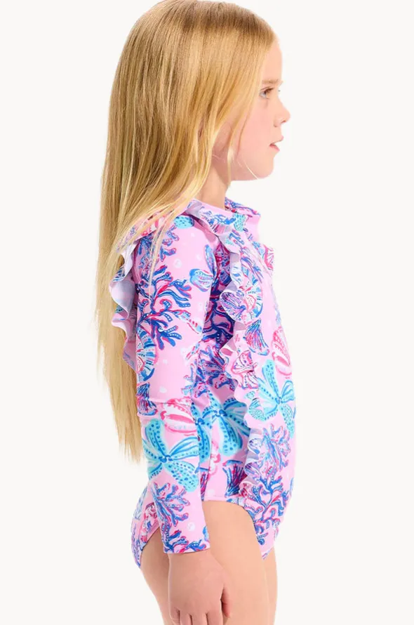 Girls Coral Sea Frill Sunsuit