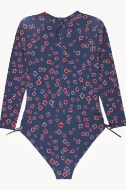Girls Cute Ditsy Long Sleeve Sunsuit