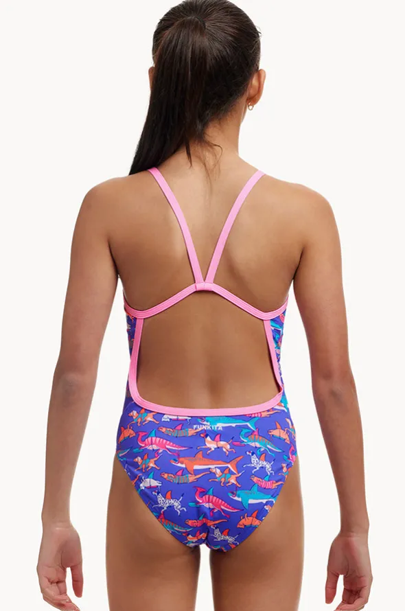 Girls Doggie Paddle Single Strap One Piece
