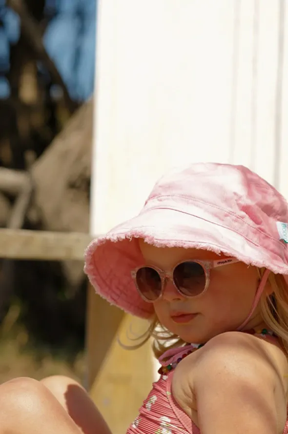 Girls Frayed Bucket Hat