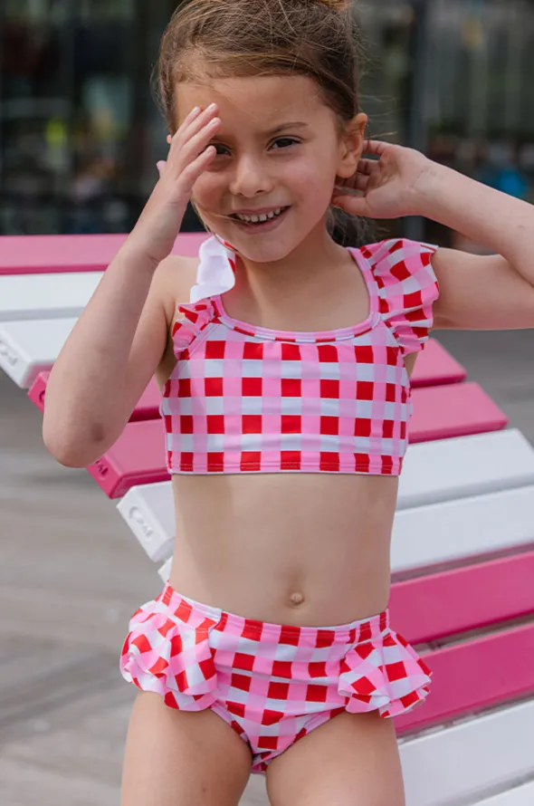 Girls Lollipop Check Crop Set