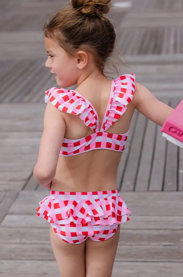 Girls Lollipop Check Crop Set