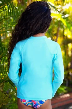 Girls Long Sleeve Zip Suntop