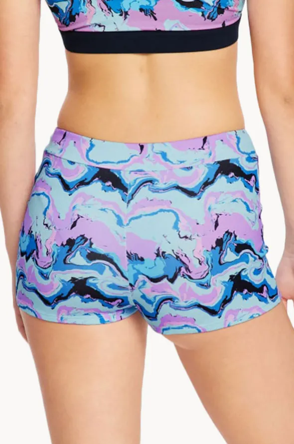 Girls Marble Performance Hi Waist Short