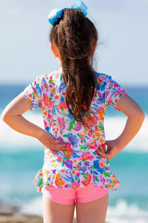 Girls Miss Leilani Short Sleeve Suntop Set