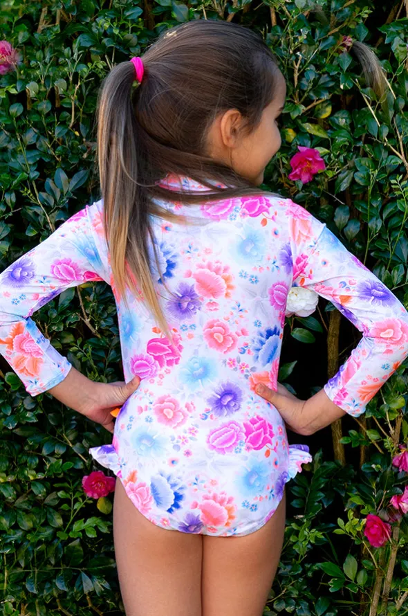 Girls Miss Peony Long Sleeve Sunsuit