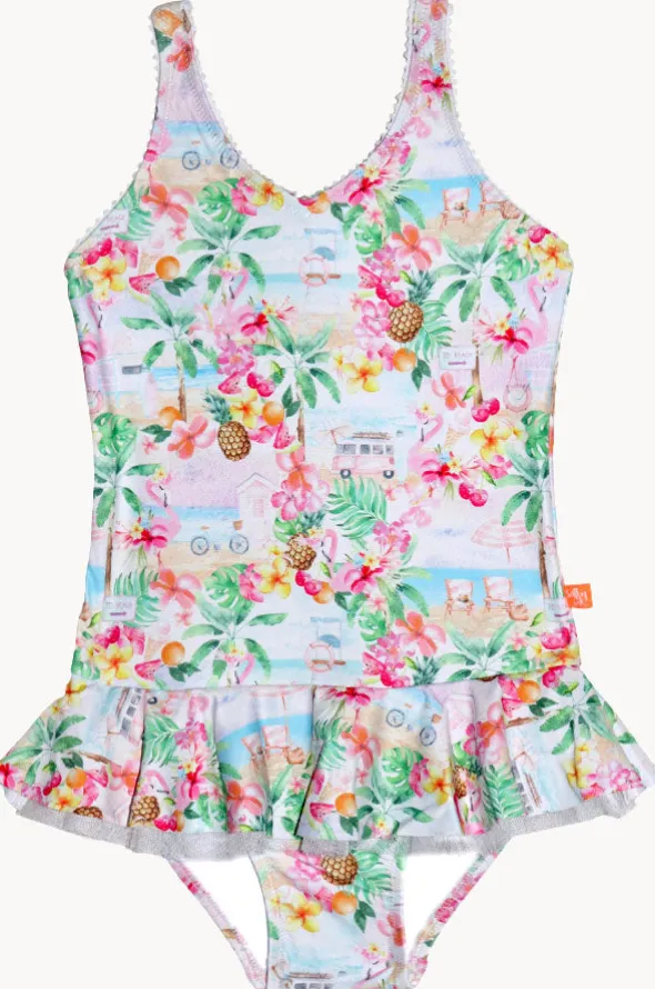 Girls Miss Vacay Frill One Piece