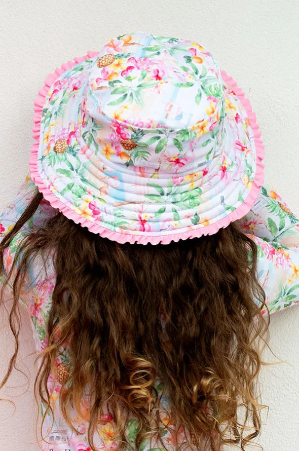 Girls Miss Vacay Reversible Sunhat