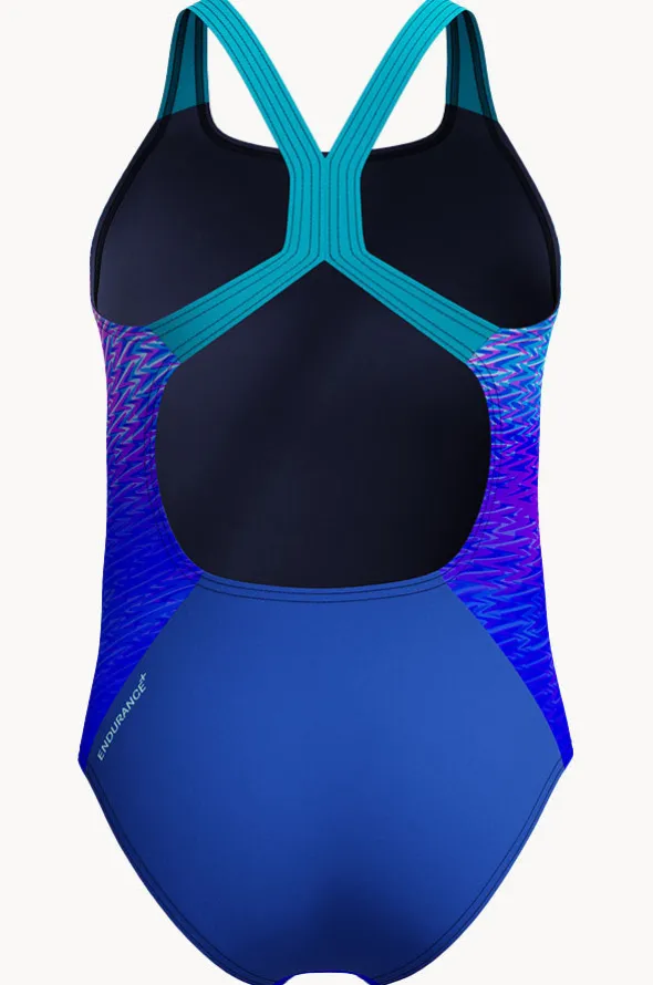 Girls Print Placement Powerback One Piece