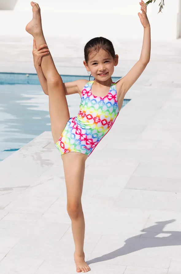 Girls Rainbow Haze Action Back One Piece