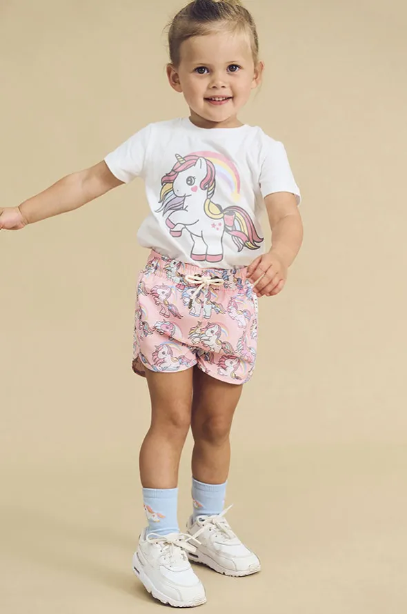 Girls Rainbow Unicorn Swim Short