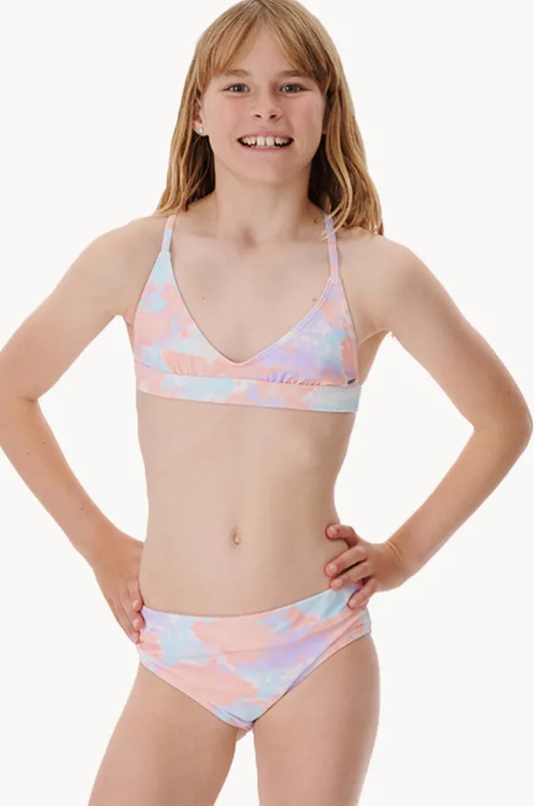 Girls Surf Check Crop Set