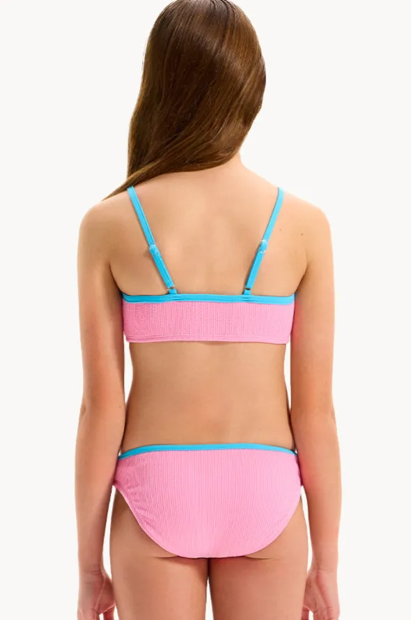 Girls Textured Contrast Crop Set