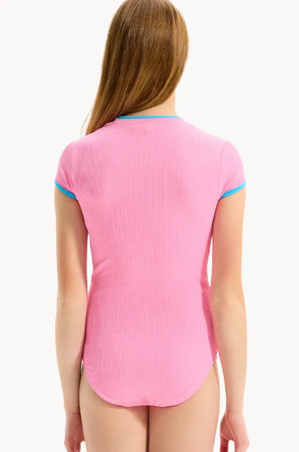 Girls Textured Contrast Sunsuit