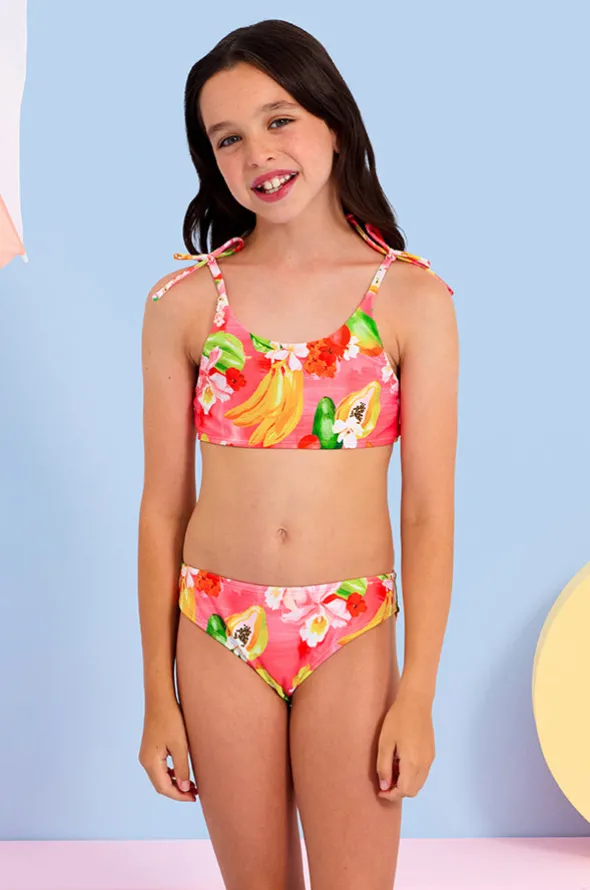 Girls Tropique Tie Crop Set