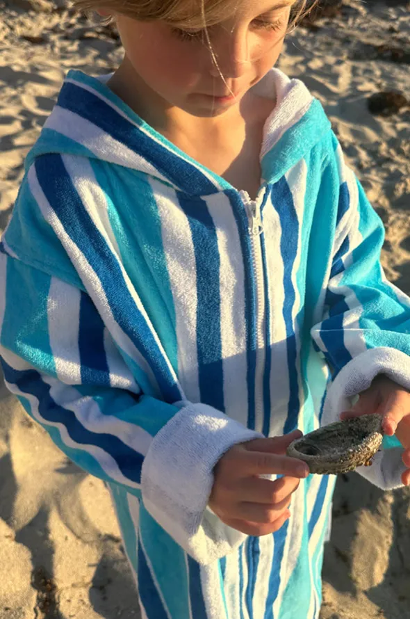 Kids Stripe Hooded Towelling Robe 7-11Y
