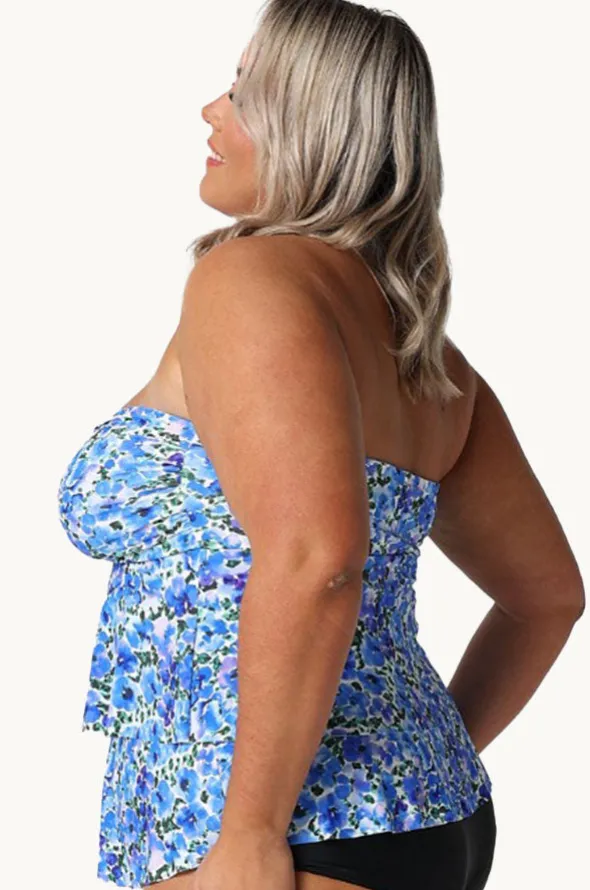 Pansy Tiered Bandeau Tankini Separate