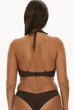 Pinstripe E/F Cup Underwire Halter