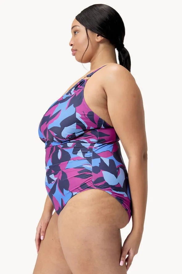 Printed Shaping V Neck One Piece