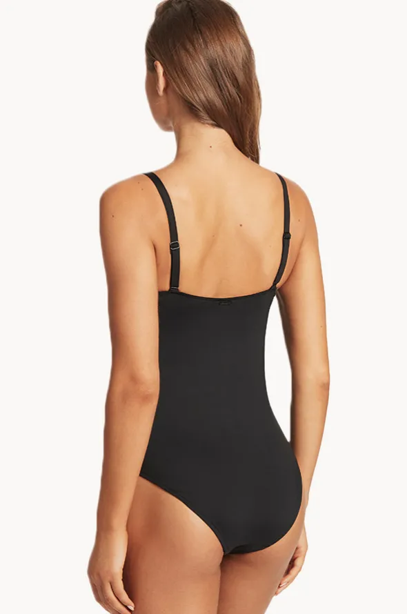 Scalloped Square Neck Bralette One Piece
