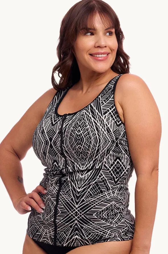 Space Signals DD/E Cup Zip Tankini Separate