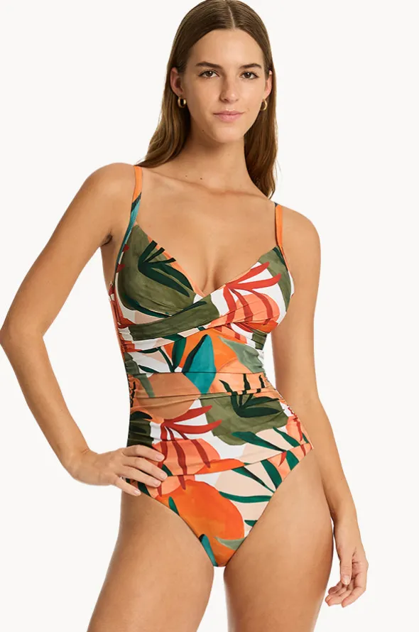Tropaluxe Cross Front Scoop Back One Piece