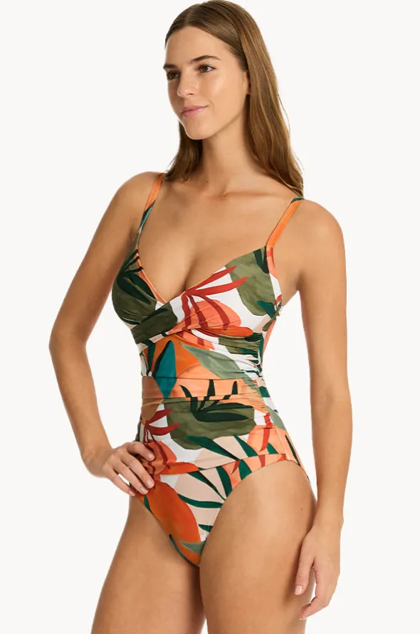 Tropaluxe Cross Front Scoop Back One Piece